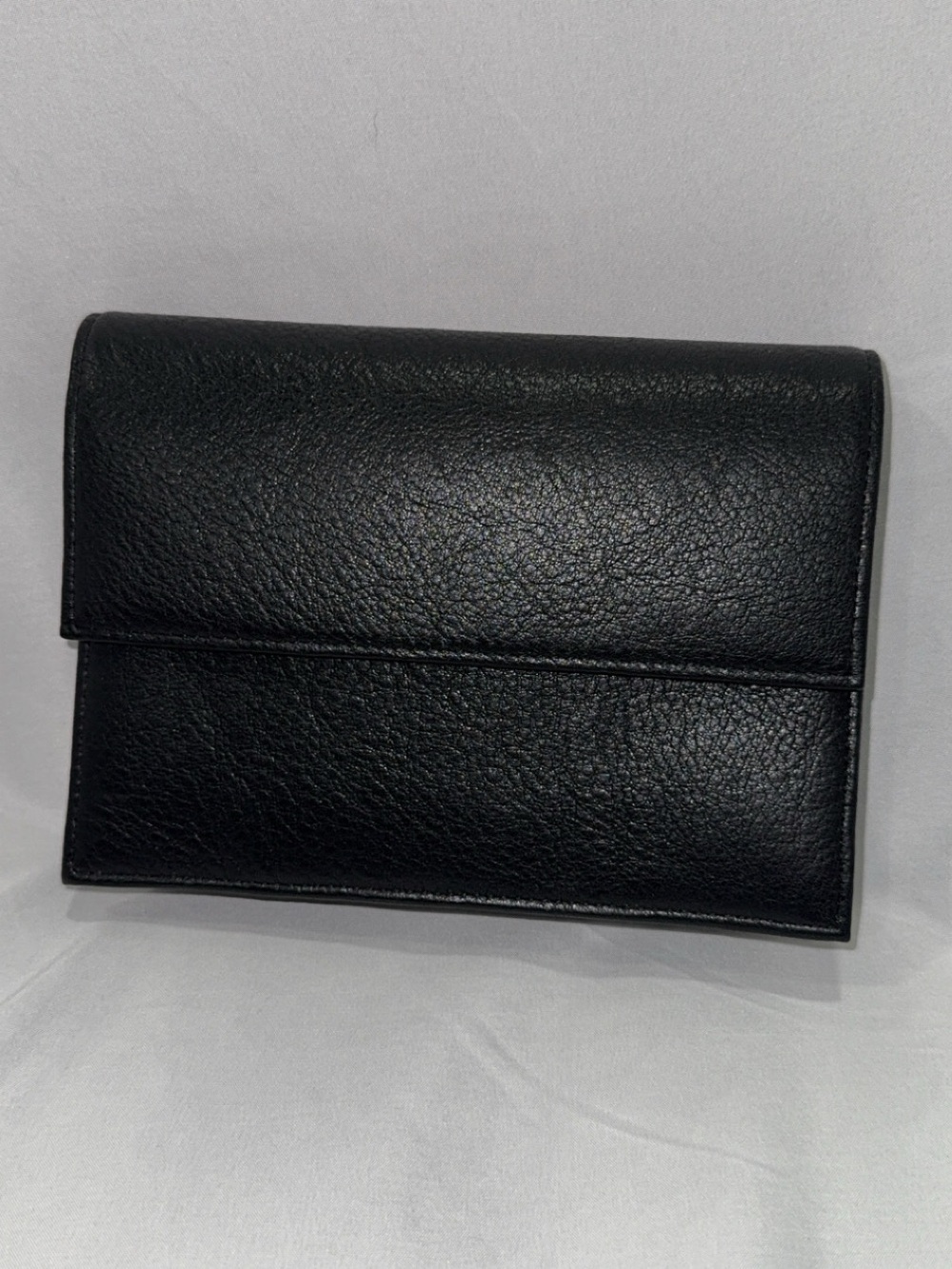 Levenger RFID Travel Black Leather Fold-Over Wallet